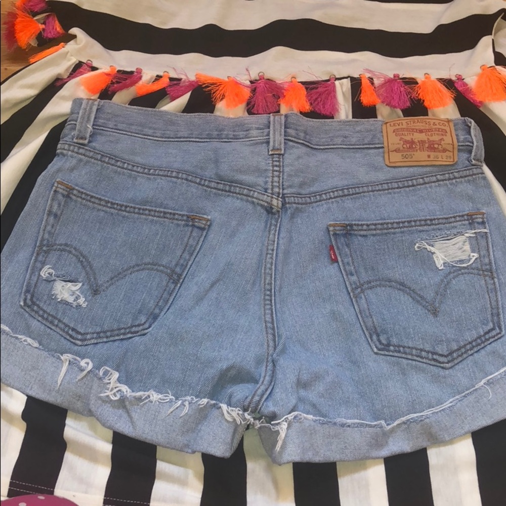 LEVIS Jean Denim Shorts Cutoffs Sz 36 10 12 14